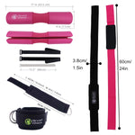 Kit de entrenamiento de 9 piezas de bandas para glúteos con barra, almohadilla para sentadillas, correas para el tobillo y correas de elevación, accesorios de gimnasio para hombres y mujeres