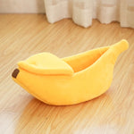 Cama para GATOS Y PERROS Forma de Plátano, Súper Suave, Mascotas, con Tapa.