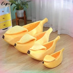 Cama para GATOS Y PERROS Forma de Plátano, Súper Suave, Mascotas, con Tapa.